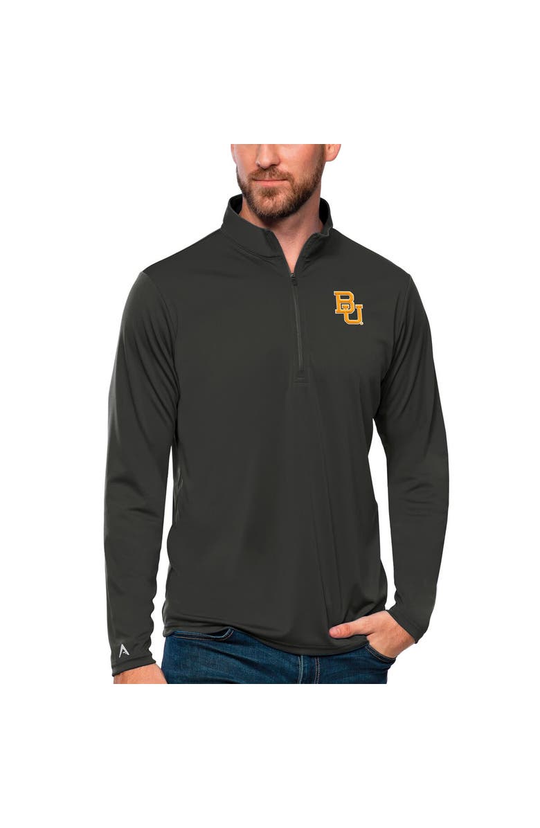 ANTIGUA Men's Antigua Charcoal Baylor Bears Tribute Quarter-Zip Top, Main, color,