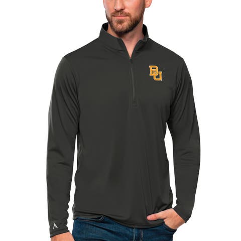Men's Antigua Charcoal Baylor Bears Tribute Quarter-Zip Top