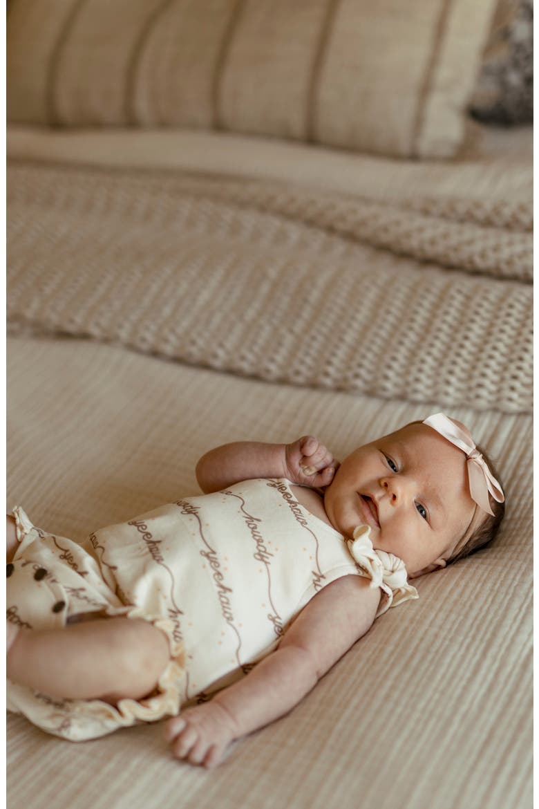 Bow Tie Organic Cotton Bodysuit, Alternate, color, HOWDY