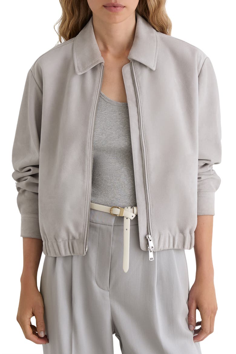 Lottie Leather Jacket, Main, color, LIGHT GREY