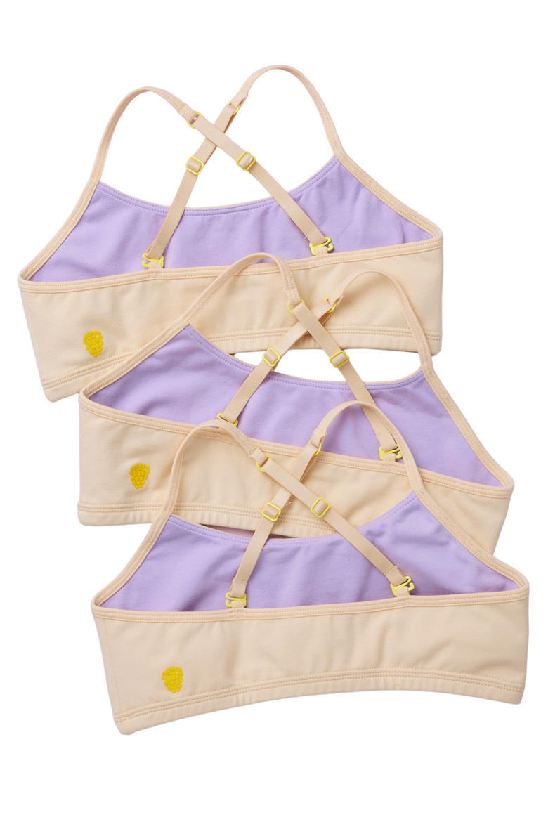 Ladybug Cotton Bra 3PK, Alternate, color, Beige
