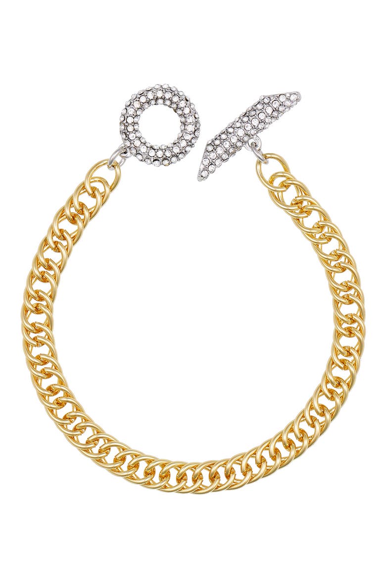 Pavè Toggle Bracelet, Alternate, color, GOLD TONE