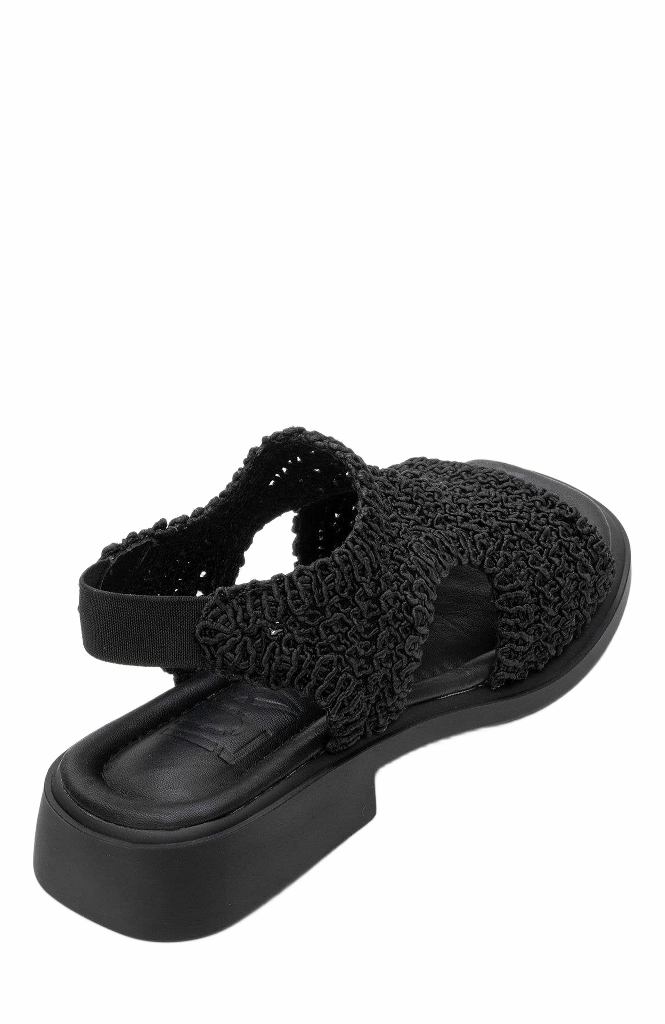 Forever & Always Shoes Weave Leather Woven Sandal, Alternate, color, Black Leather