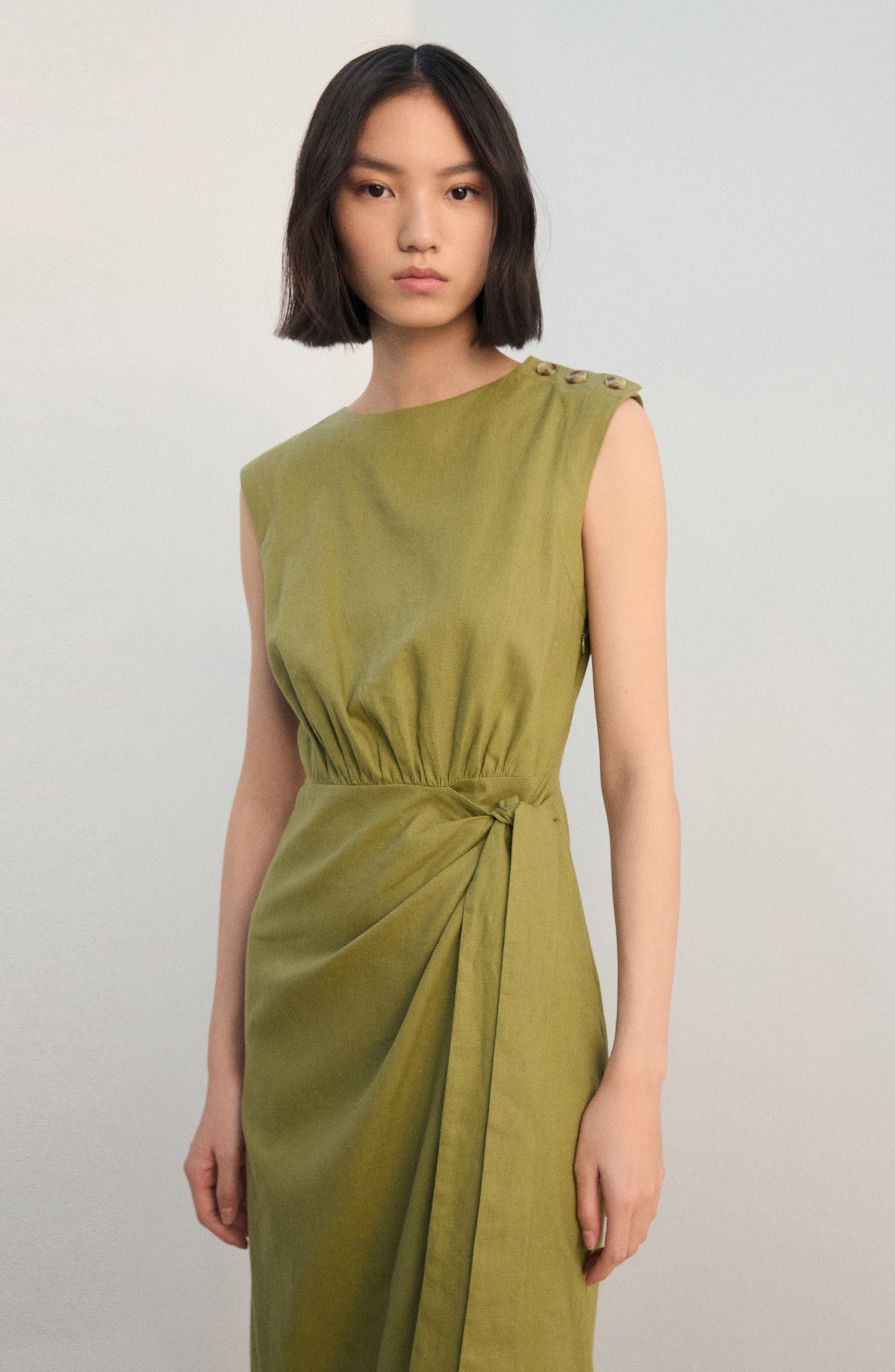 Linen Blend Midi Dress - image 4