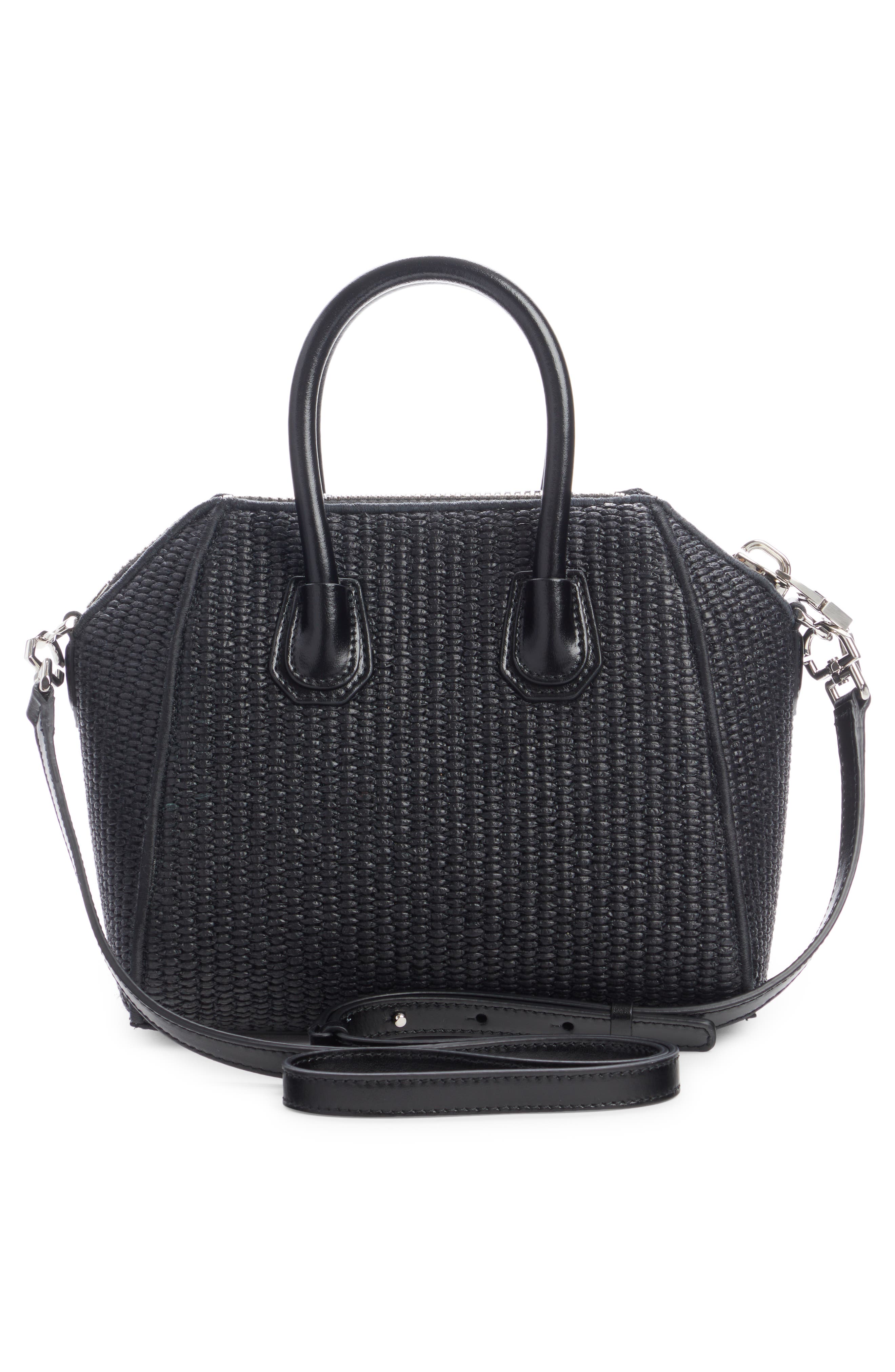 Givenchy Mini Antigona Raffia Top Handle Bag, Alternate, color, 