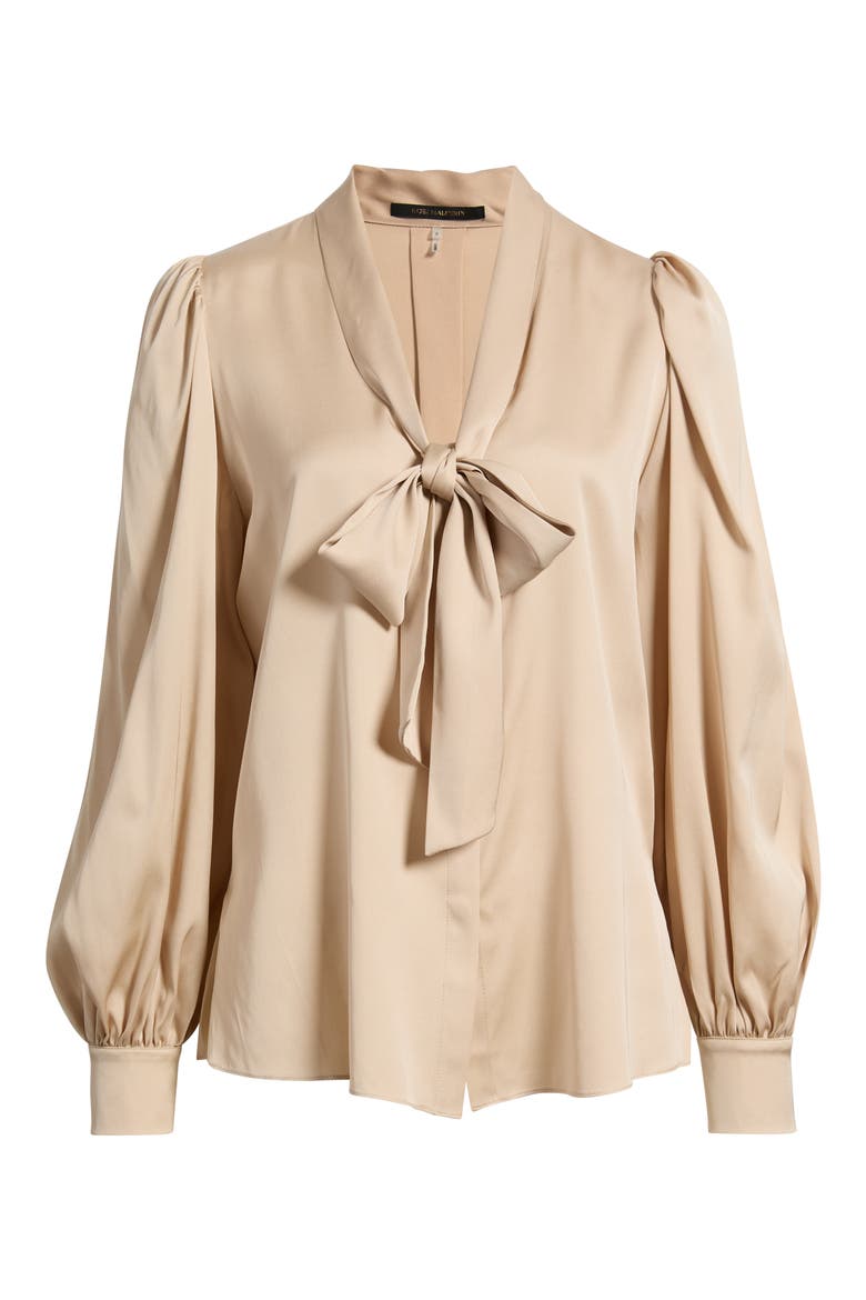Selena Silk Pussy Bow Blouse, Alternate, color, ANTIQUE