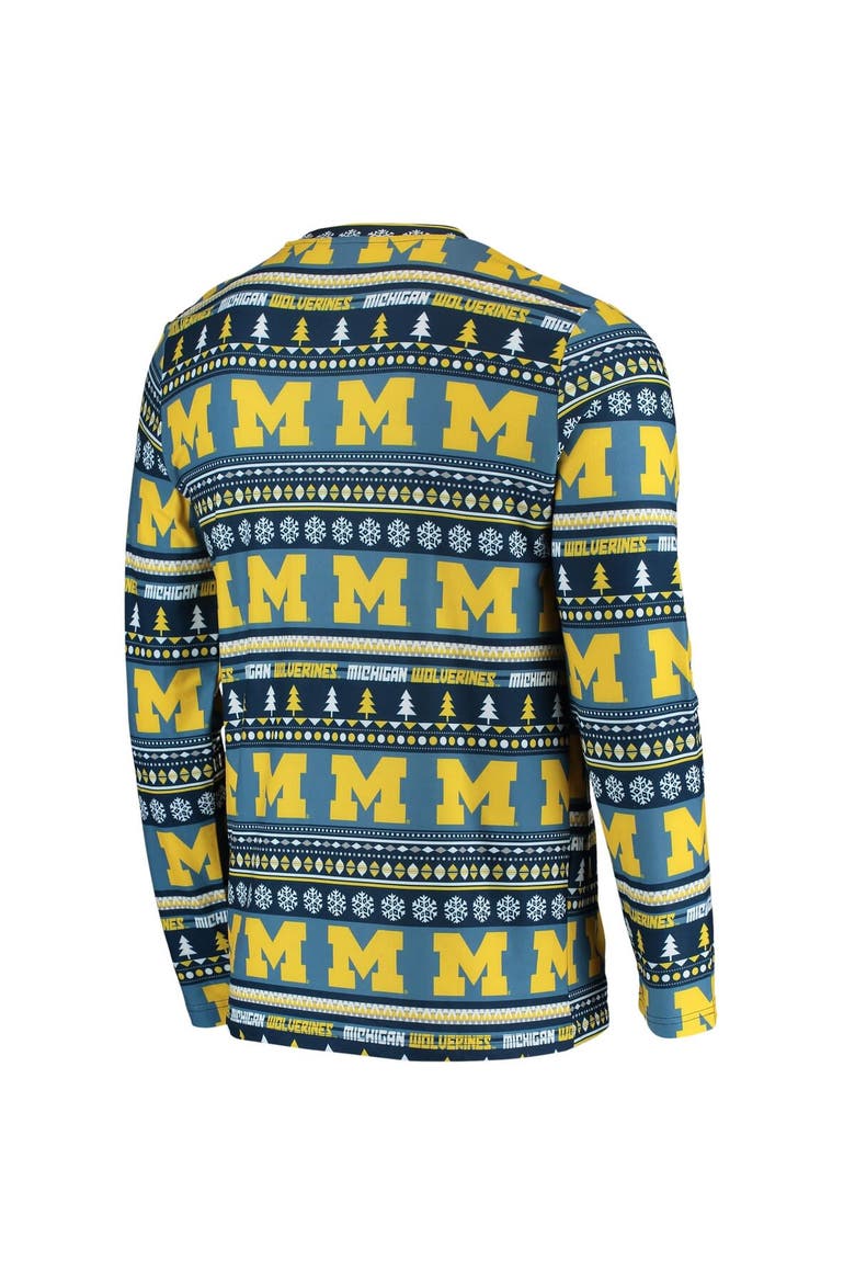 Men's Concepts Sport Navy Michigan Wolverines Ugly Sweater Knit Long Sleeve Top and Pant Set, Alternate, color, Navy