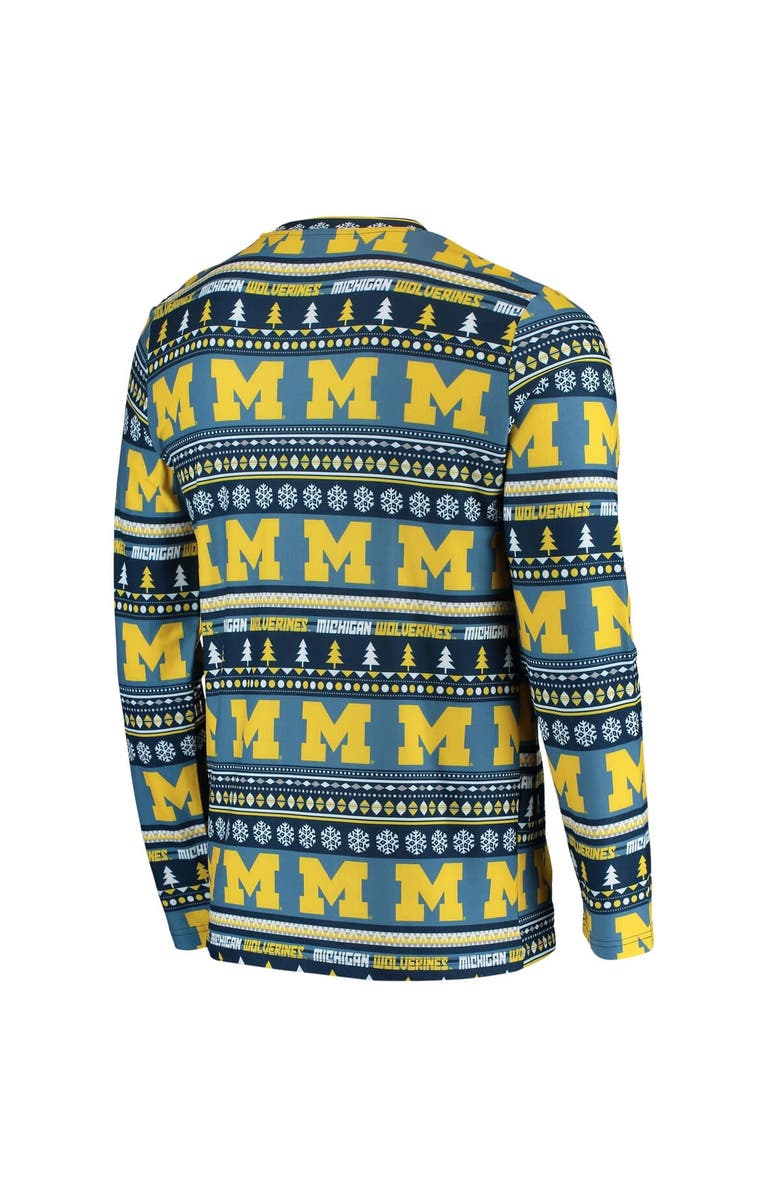 CONCEPTS SPORT Men's Concepts Sport Navy Michigan Wolverines Ugly Sweater Knit Long Sleeve Top and Pant Set, Alternate, color, Navy