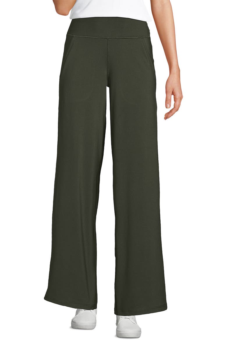Lands' End Active Hi Impact High Rise Wide Leg Pants, Main, color, 