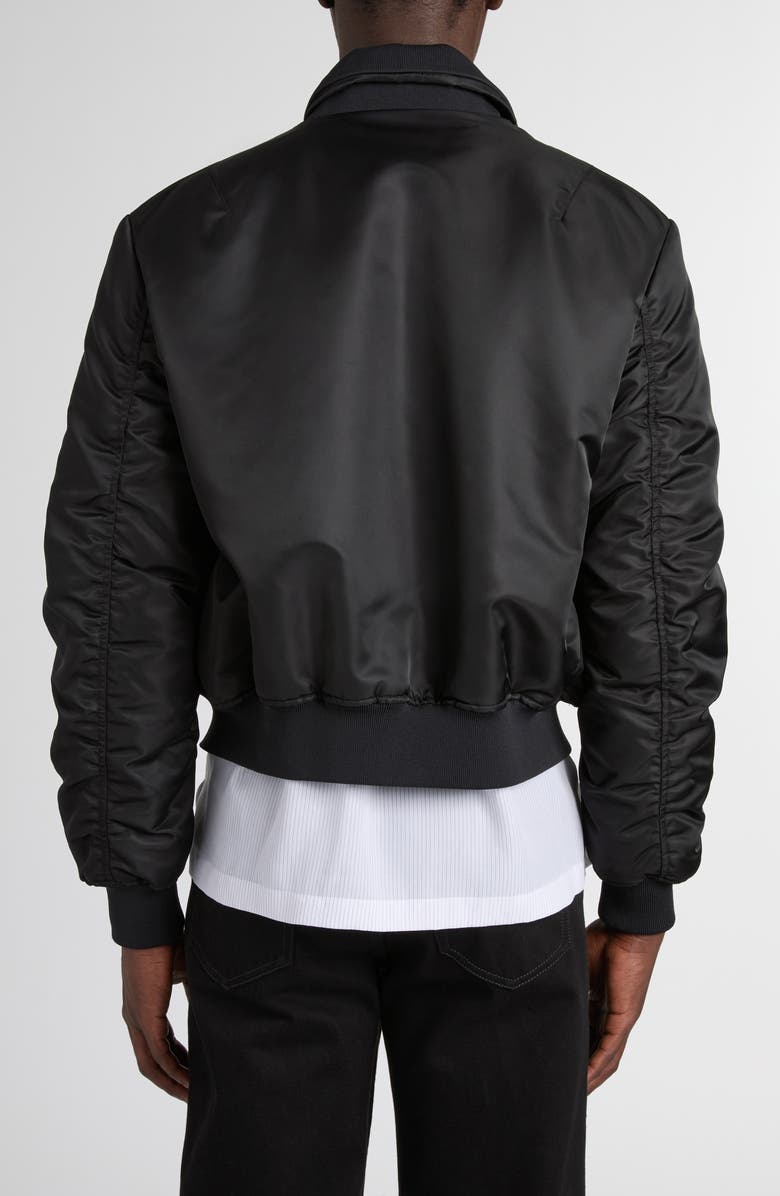 McQueen Technical Crop Bomber Jacket, Alternate, color, Black