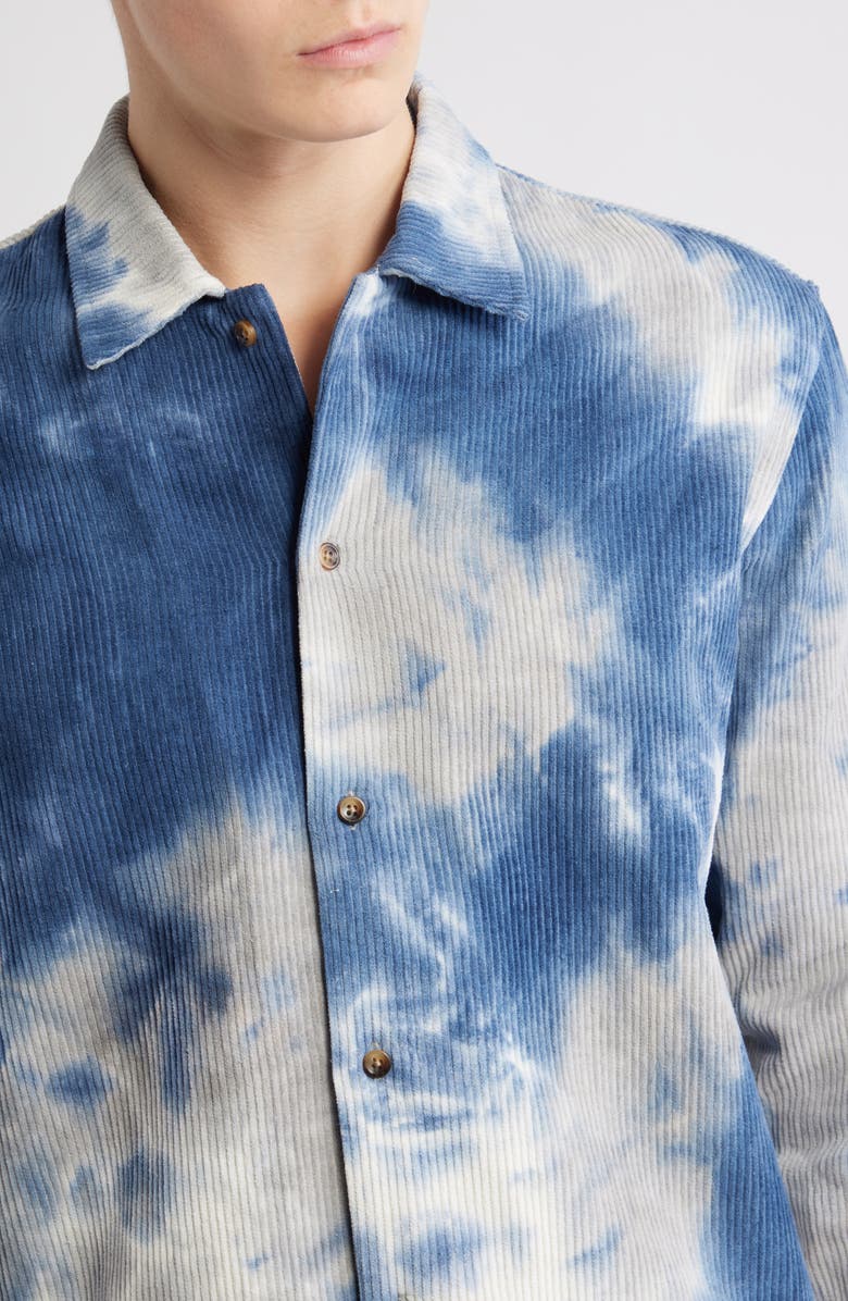 RIZORT Curtis Tie Dye Denim Button-Up Shirt Jacket, Alternate, color, Blue