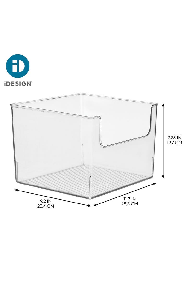 iDesign Open-Front Storage Bin, Set of 2, Clear, Made in USA, Alternate, color, Clear
