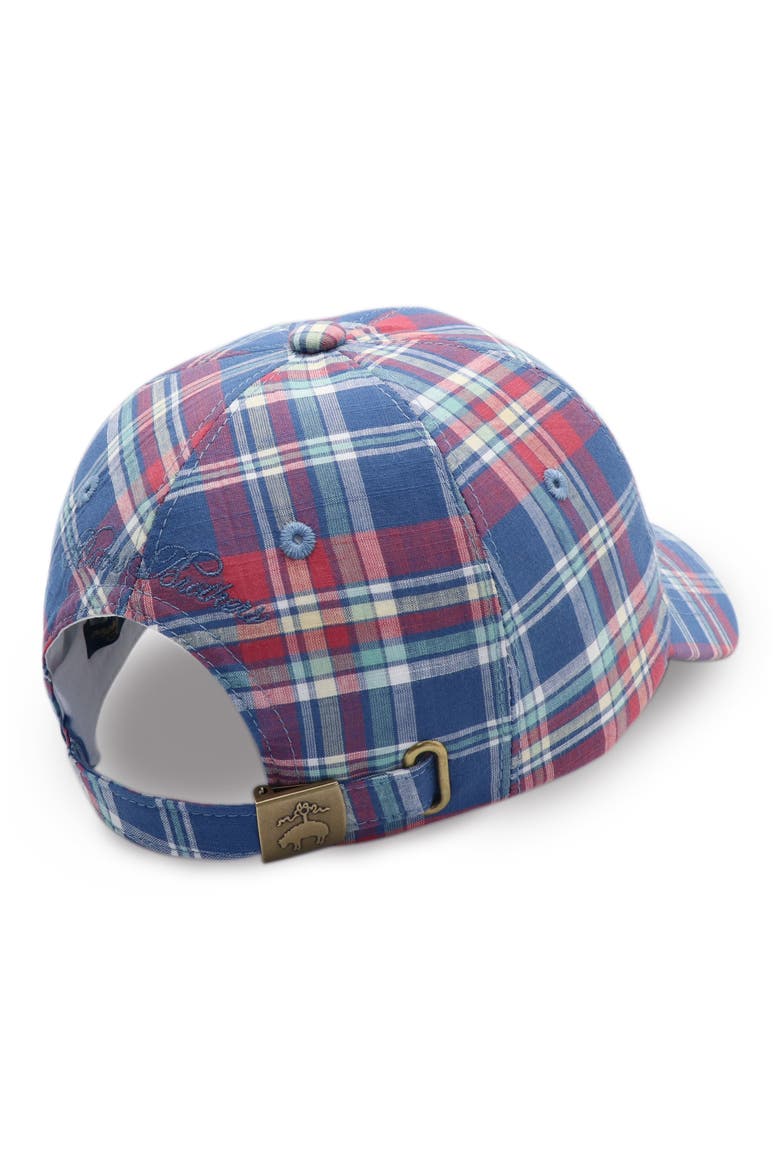 Plaid Baseball Cap, Alternate, color, NAVY/ RED