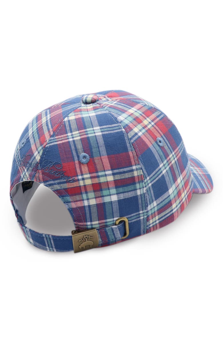 Brooks Brothers Plaid Baseball Cap, Alternate, color, Navy/ Red