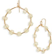 Cara Beaded Flower Hoop Earrings