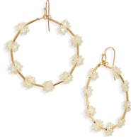 Cara Beaded Flower Hoop Earrings