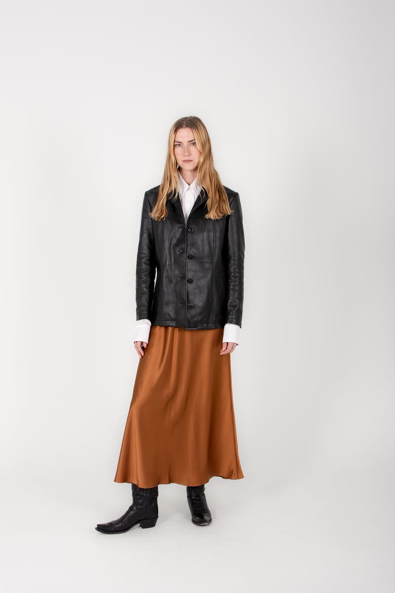 Sonia Leather Jacket, Alternate, color, Black