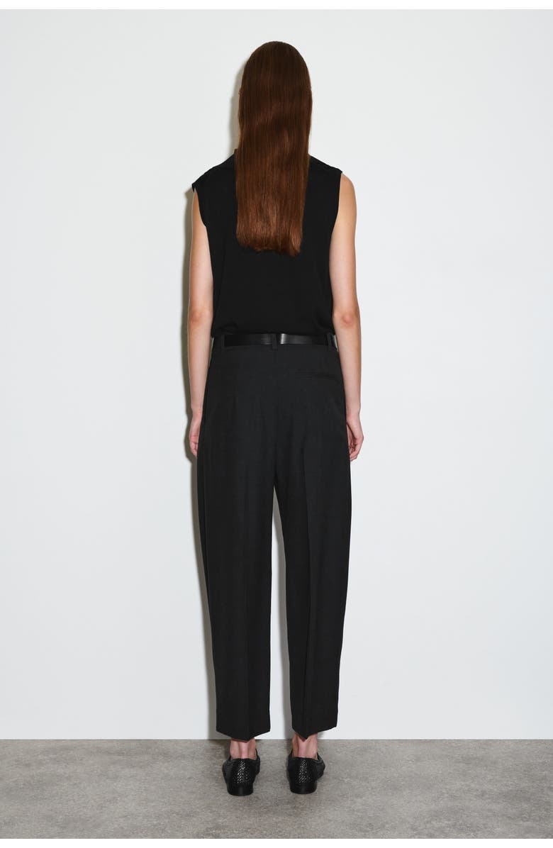 COS Pleated Barrel-Leg Wool Pants, Alternate, color, Charcoal