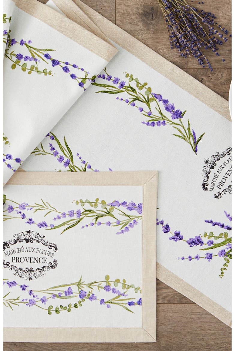 Lavender Garden Set of 4 Placemats, Alternate, color, WHITE/ BEIGE