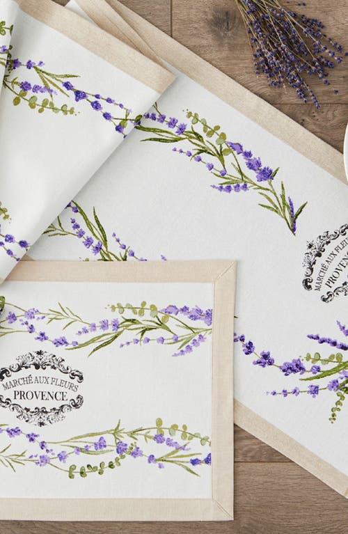 Design Imports Lavender Garden Set Of 4 Placemats In White/beige