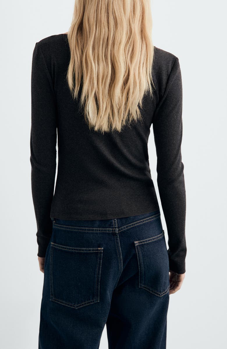 MANGO Boat Neck Cardigan, Alternate, color, Grey