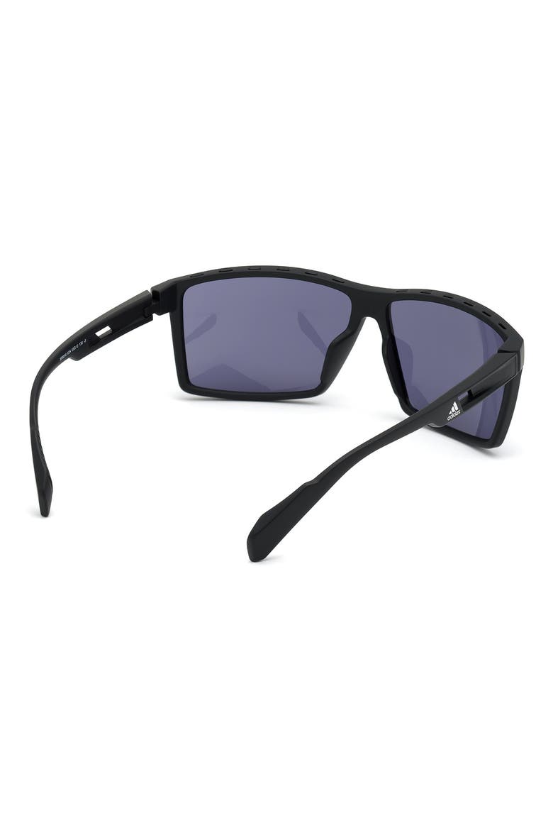 63mm Rectangular Sunglasses, Alternate, color, BLACK / SMOKE LENS KOLOR UP TM