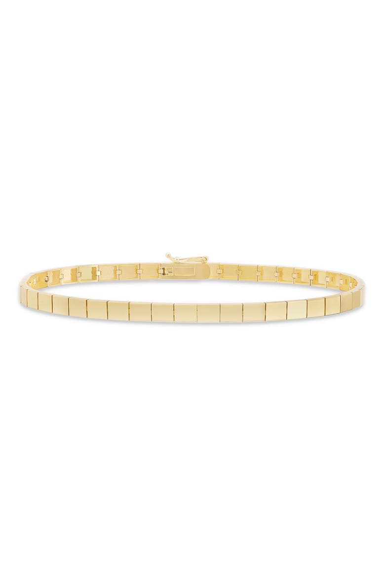 Thin Flash 14K Gold Tile Bracelet, Main, color, YELLOW