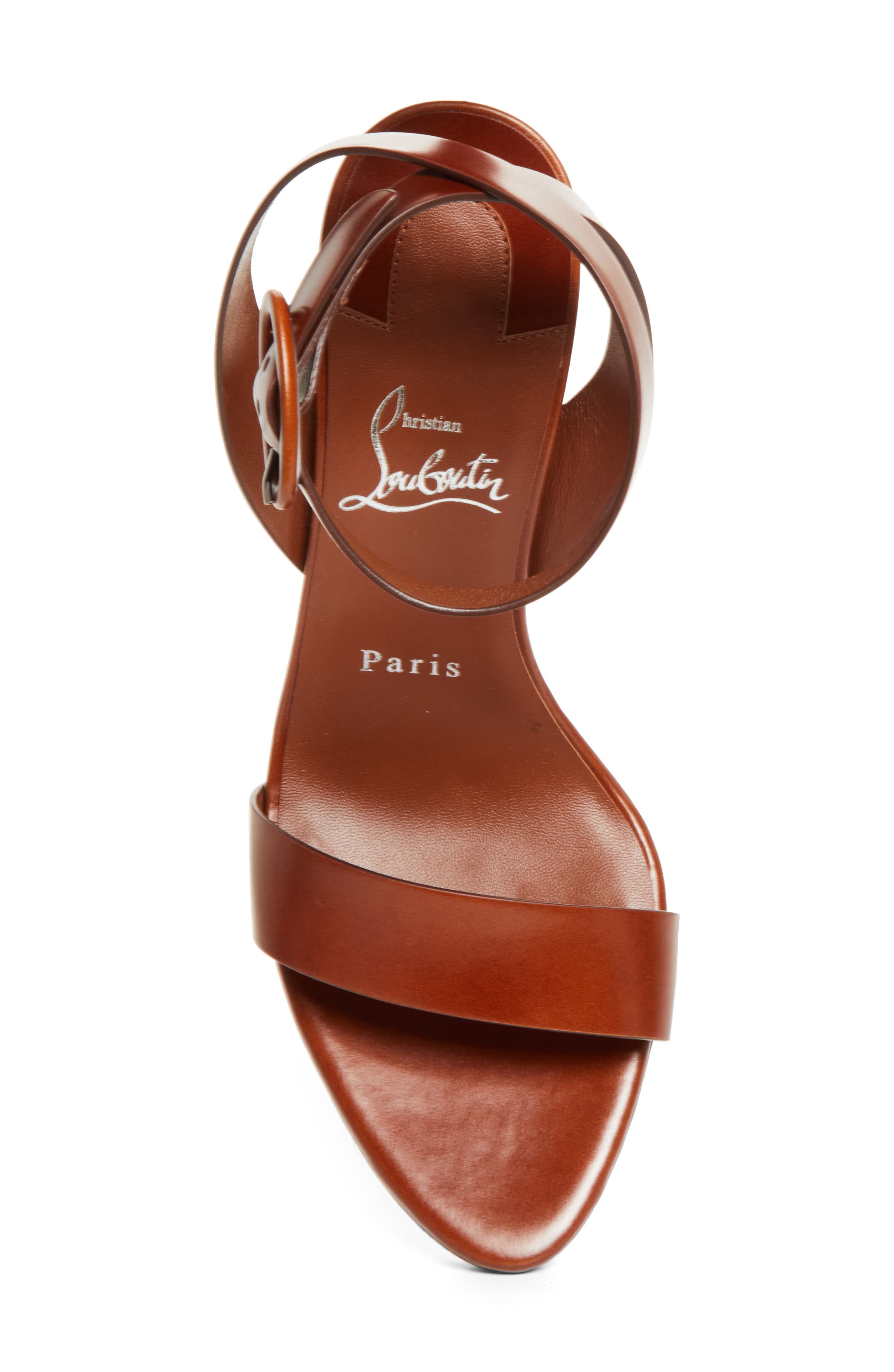 Fanny Sandal, Alternate, color, DARK CARMINE/ BROWN