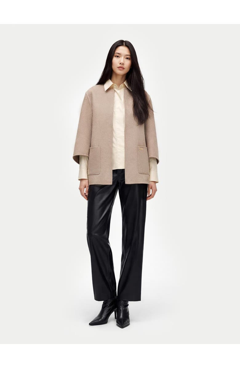Gobi Cashmere Patch Pocket Cashmere Poncho Jacket, Alternate, color, Taupe