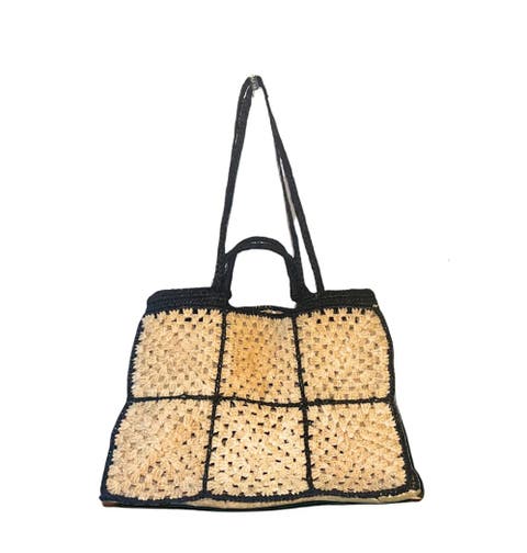 Carrey Raffia Tote Bag