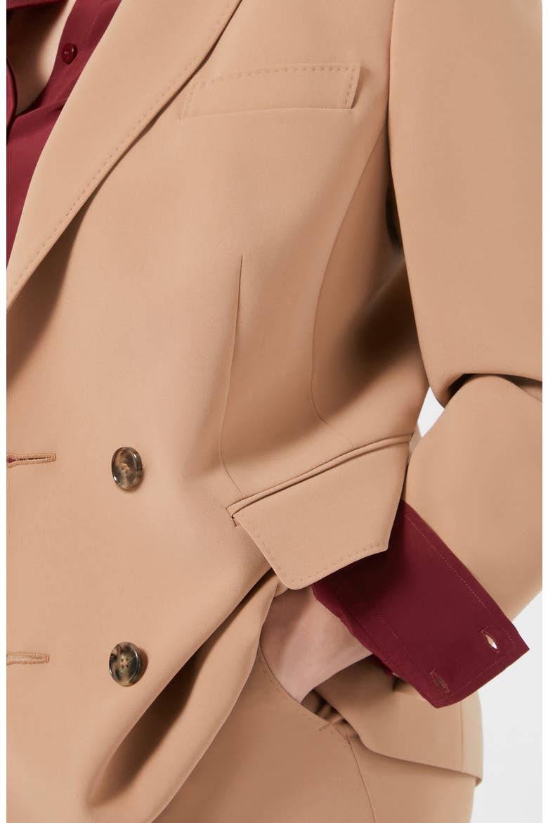 Fox Double Breasted Jacket, Alternate, color, CAMEL