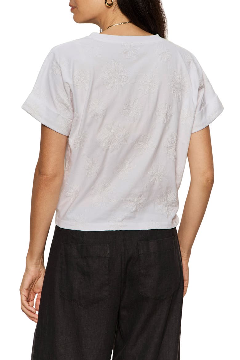 All Day Embroidered Tie Hem T-Shirt, Alternate, color, EMBROIDERY WHITE