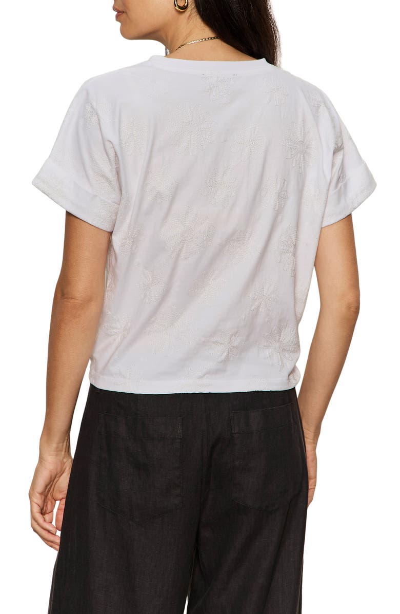 Sanctuary All Day Embroidered Tie Hem T-Shirt, Alternate, color, Embroidery White