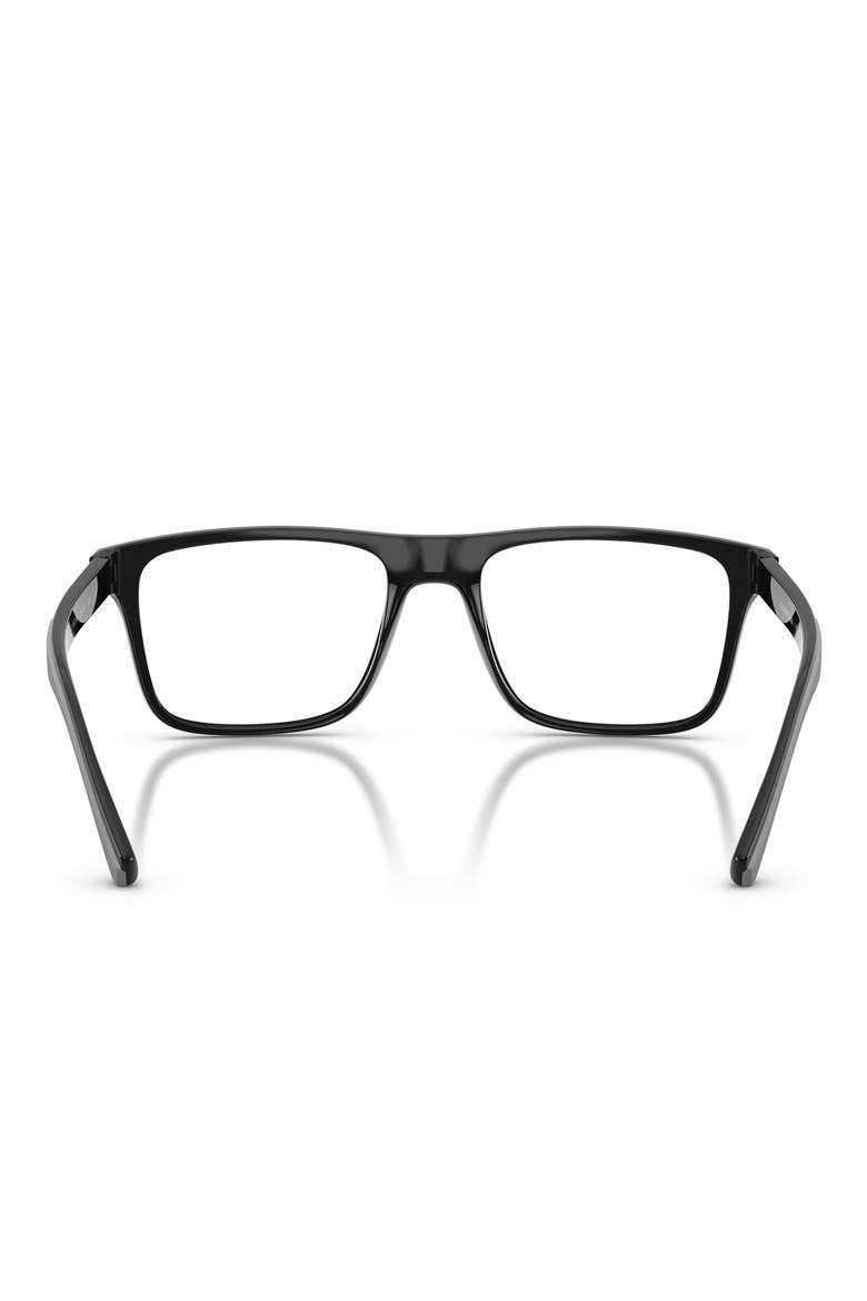 54mm Rectangular Optical Glasses, Alternate, color, SHINY BLACK / CLEAR