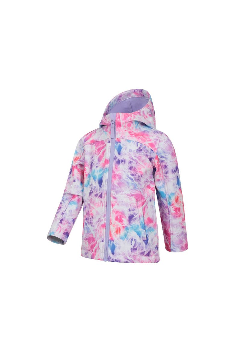 Childrens/Kids Patterned Water Resistant Soft Shell Jacket, Alternate, color, Bright Pink