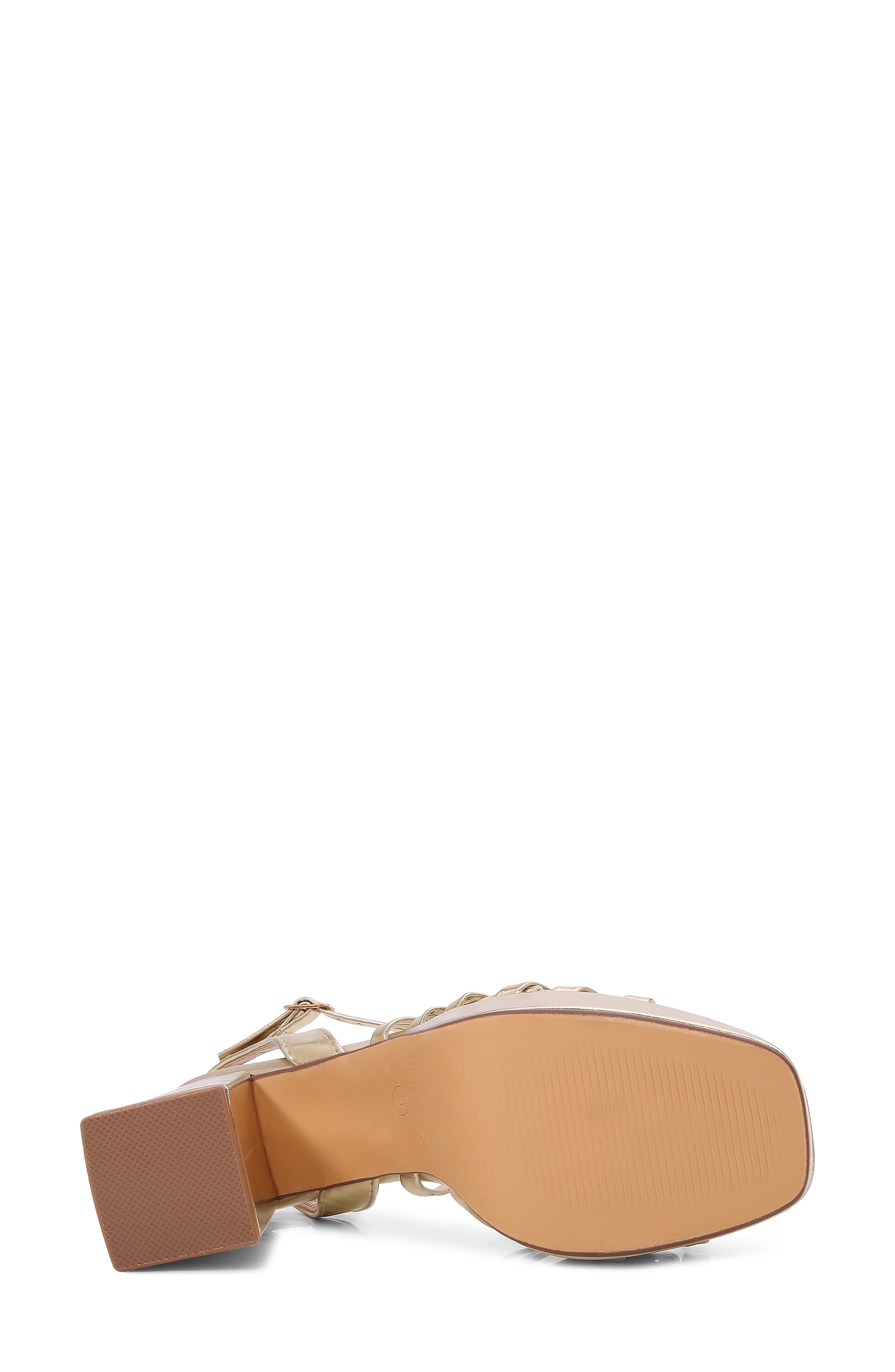 Ginny Faux Leather Platform Sandal, Alternate, color, GOLD
