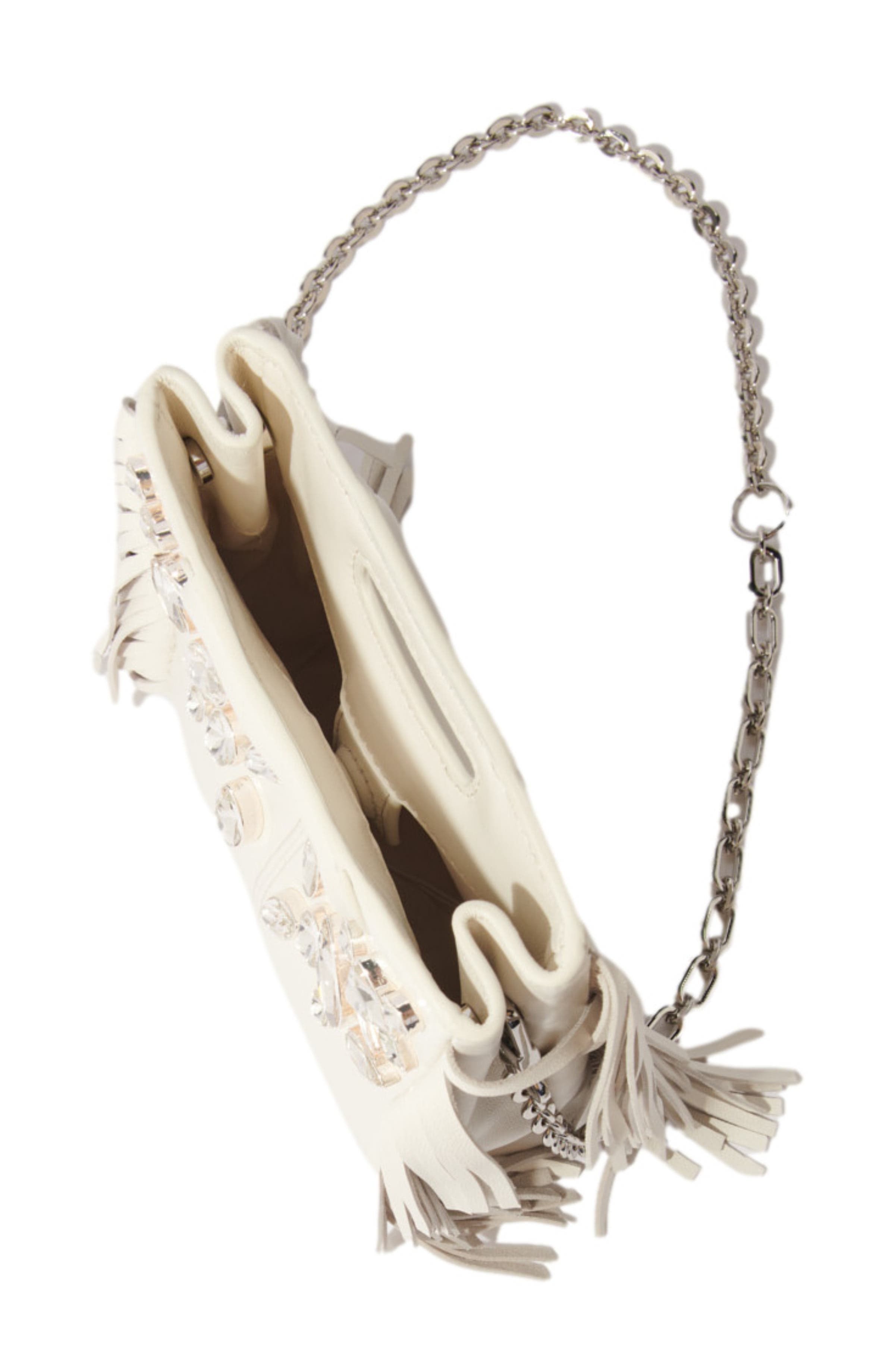 maje M mini leather bag with diamantés, Alternate, color, 