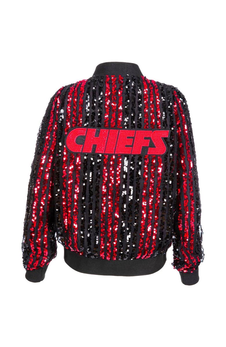 CUCE Women's Cuce  Red Kansas City Chiefs Slim Fit Sequin Striped Full-Zip Bomber Jacket, Alternate, color, 