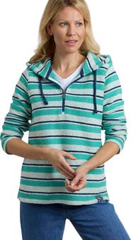 Weird Fish Ally 1/4 Zip Stripe Hoodie