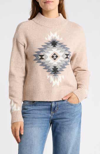 Pattern Mock Neck Sweater