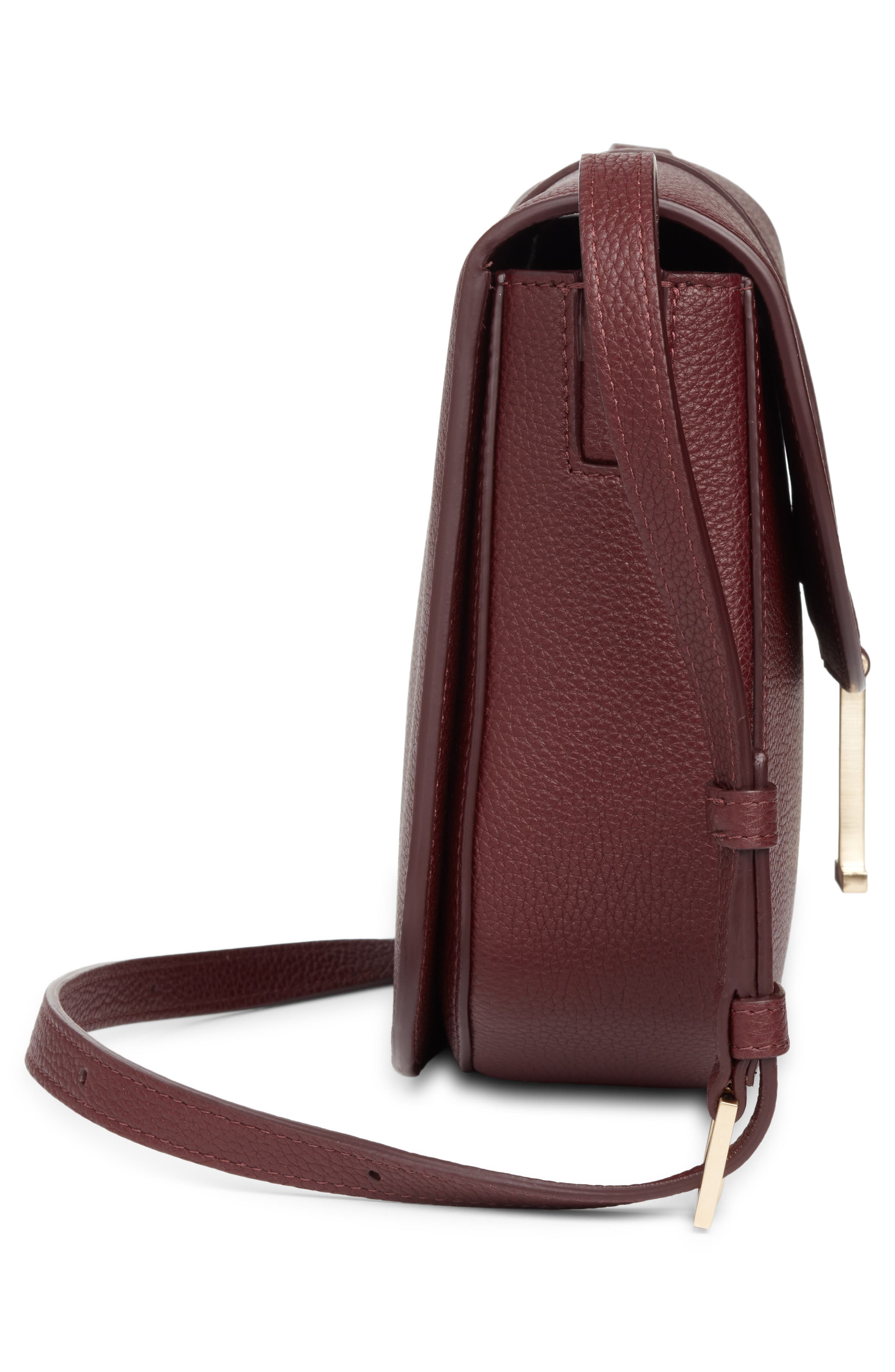 Medium Leather Crossbody Bag, Alternate, color, LOST CHERRY