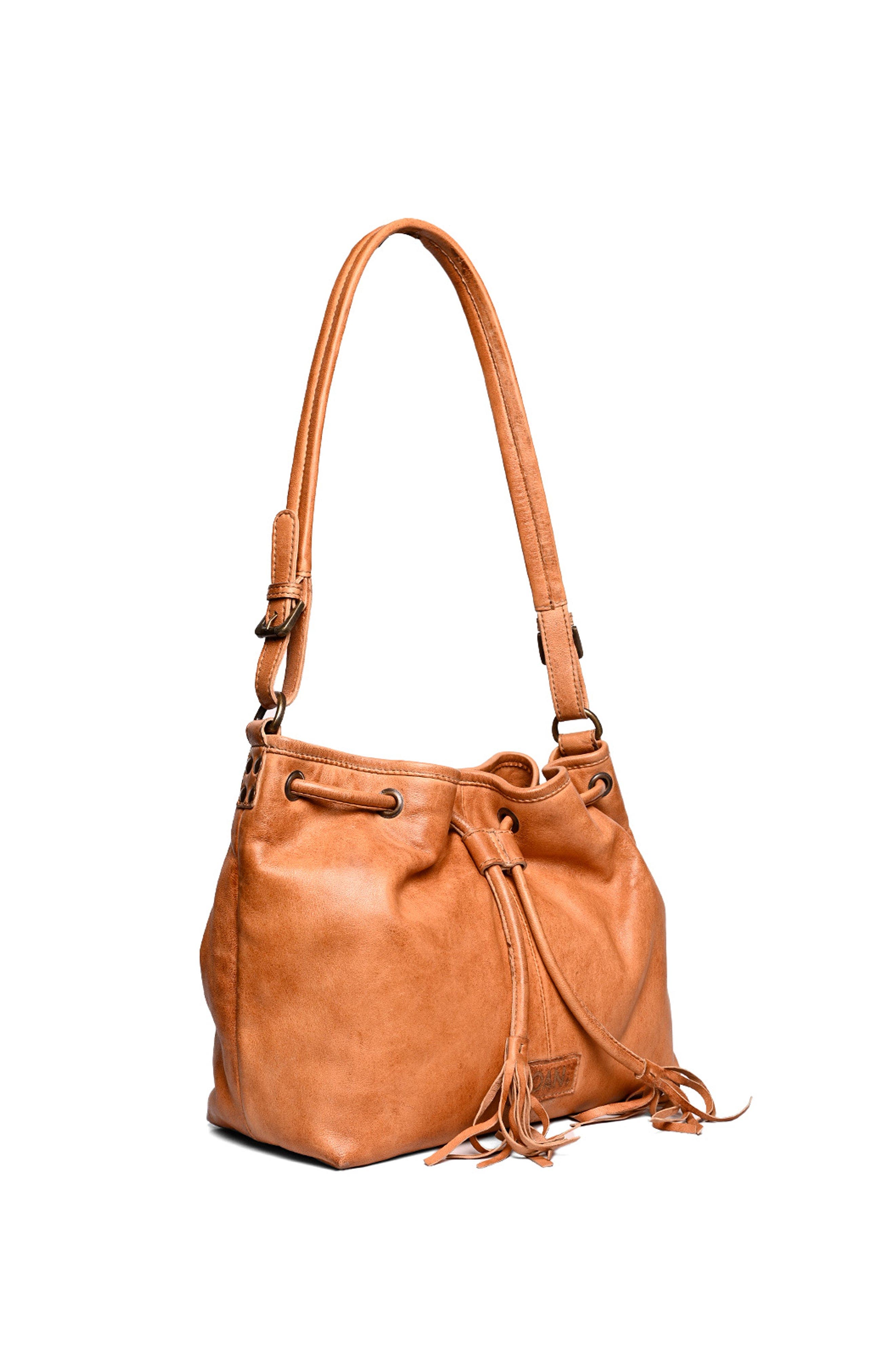 ROAN Zone Bucket Bag, Alternate, color, Cognac Napa
