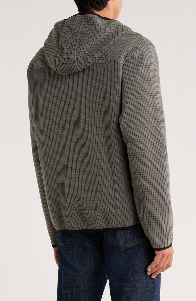 Rainforest Alpine Texture Fleece Hoodie, Alternate, color, Gunmetal