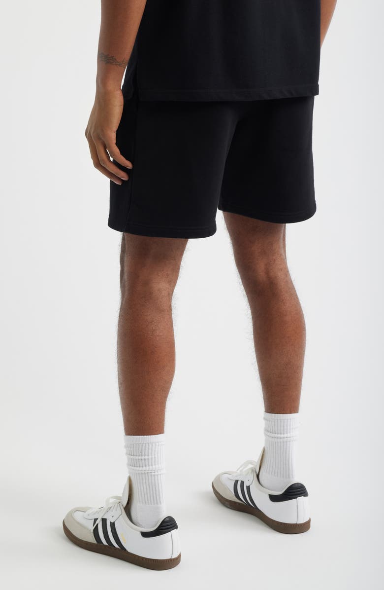 Billionaire Boys Club Satellite Logo Detail Cotton Fleece Drawstring Shorts, Alternate, color, Black