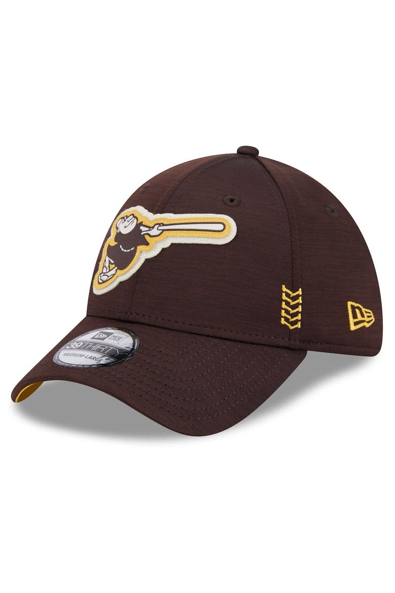 Men's New Era  Brown San Diego Padres 2024 Clubhouse 39THIRTY Flex Fit Hat, Alternate, color, Brown