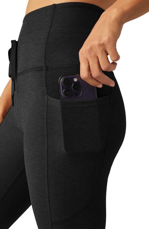Shop Beyond Yoga Space Dye Pocket Midi Leggings In Darkest Night