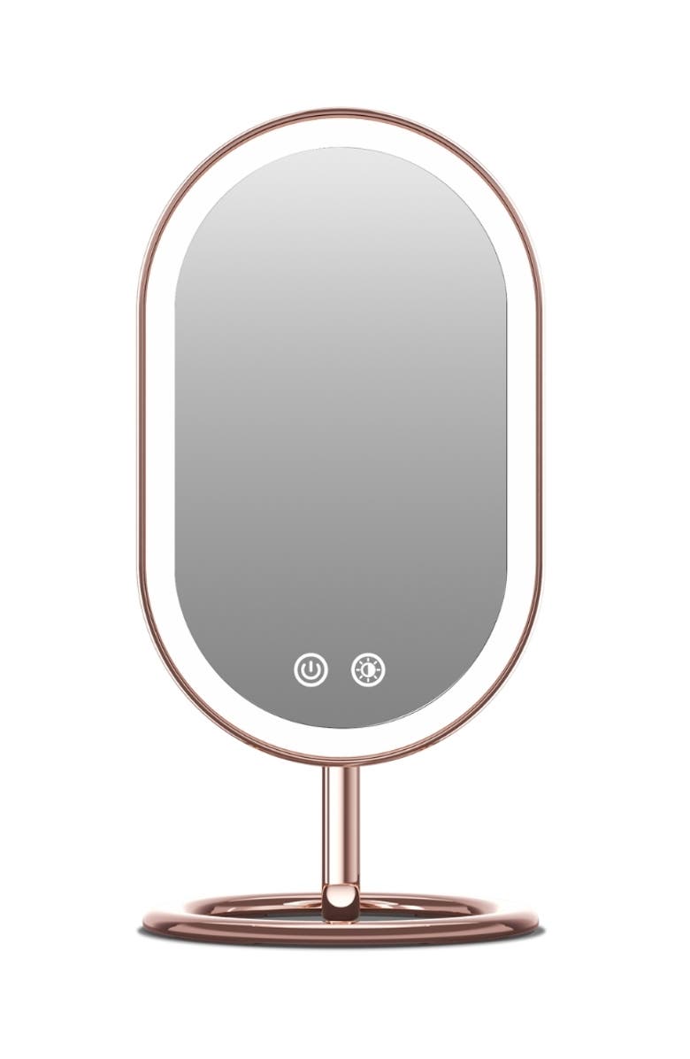 FANCII Vera Lighted Vanity Mirror, Main, color, Rose Gold
