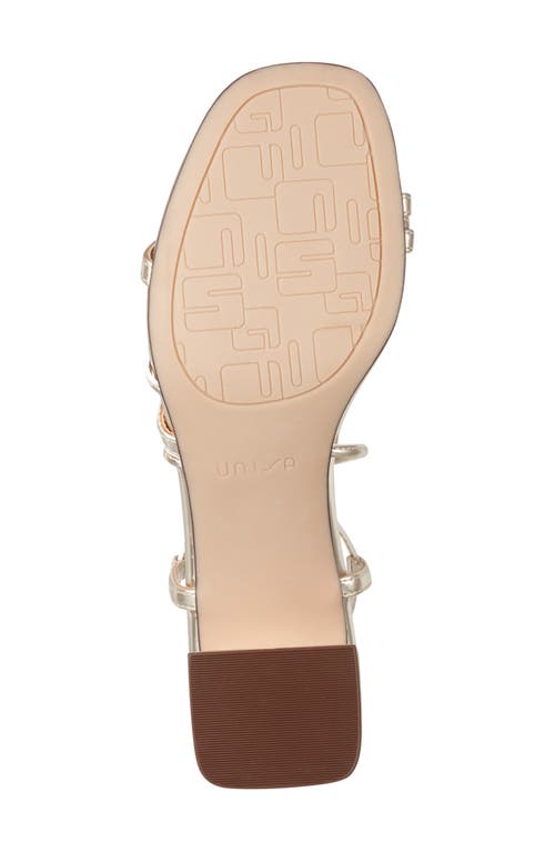 Unisa Platino Faux Leather Block Heel Sandal