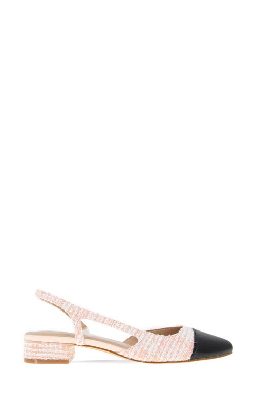 Bcbgeneration Bcbg Tillie Slingback Cap Toe Pump In Pink-black Boucle
