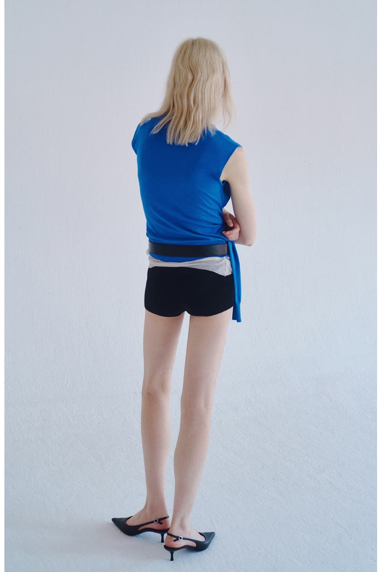 Cotton Knit Knot Detail Vest, Alternate, color, BLUE